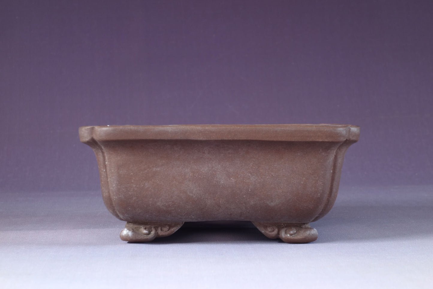 Chinese Bonsai Pot by Touinken - 6¾in (17cm)- Unglazed Shokodo Rectangle