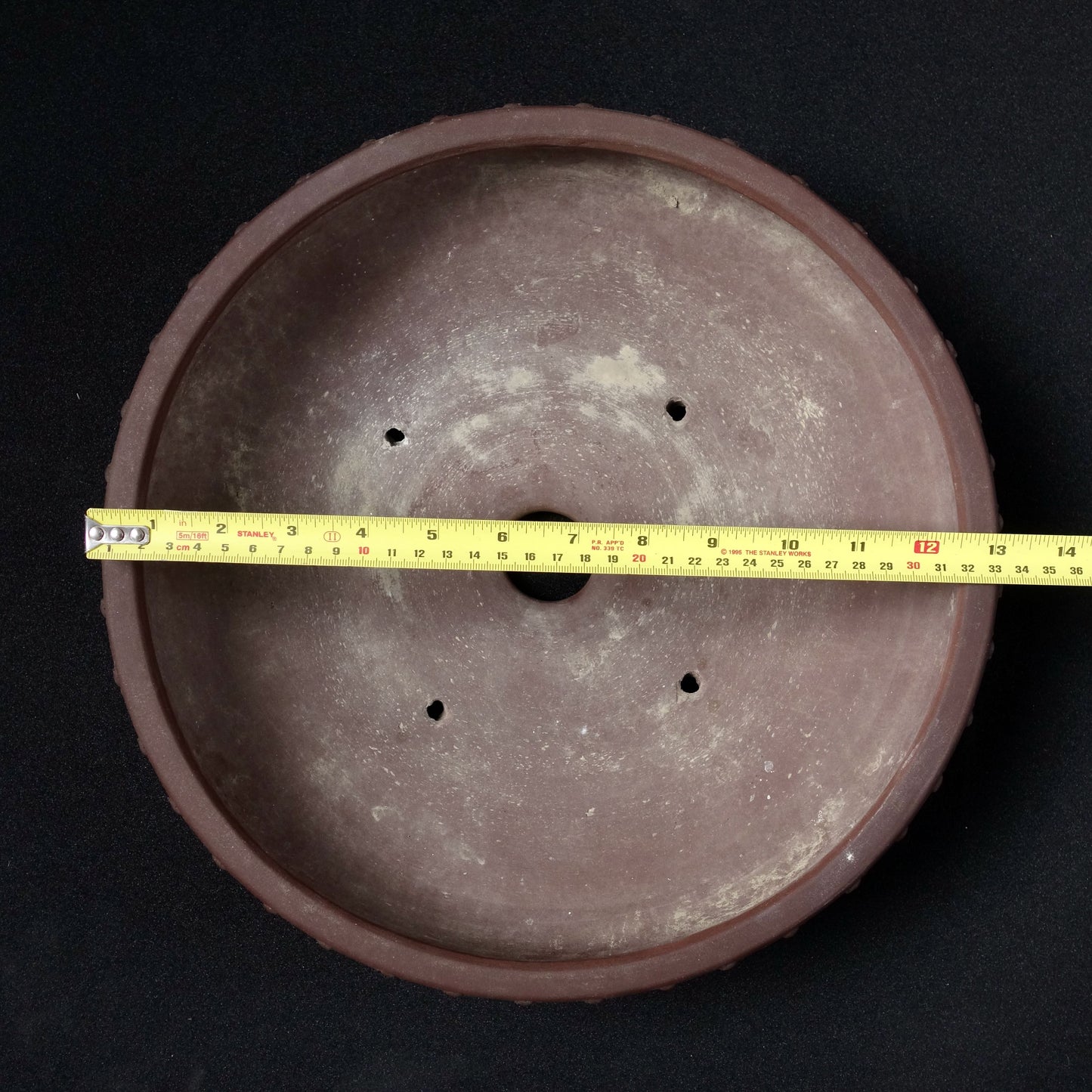 Japanese Bonsai Pot by Toyo (Tokoname) 13in (33cm), round taiko