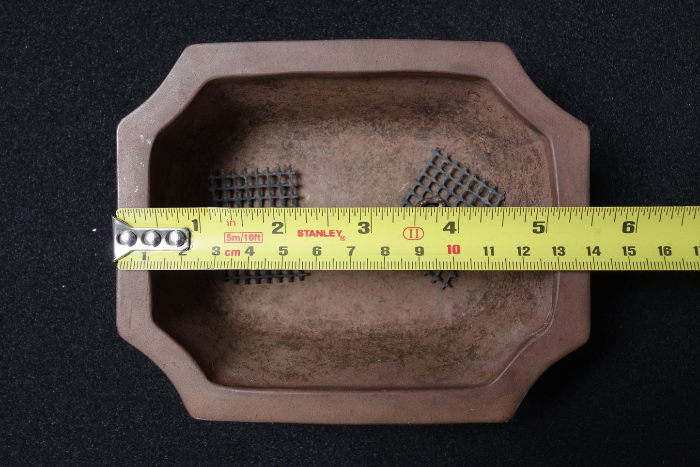 Japanese Bonsai Pot - 5½ (14cm) - Unglazed Rectangle