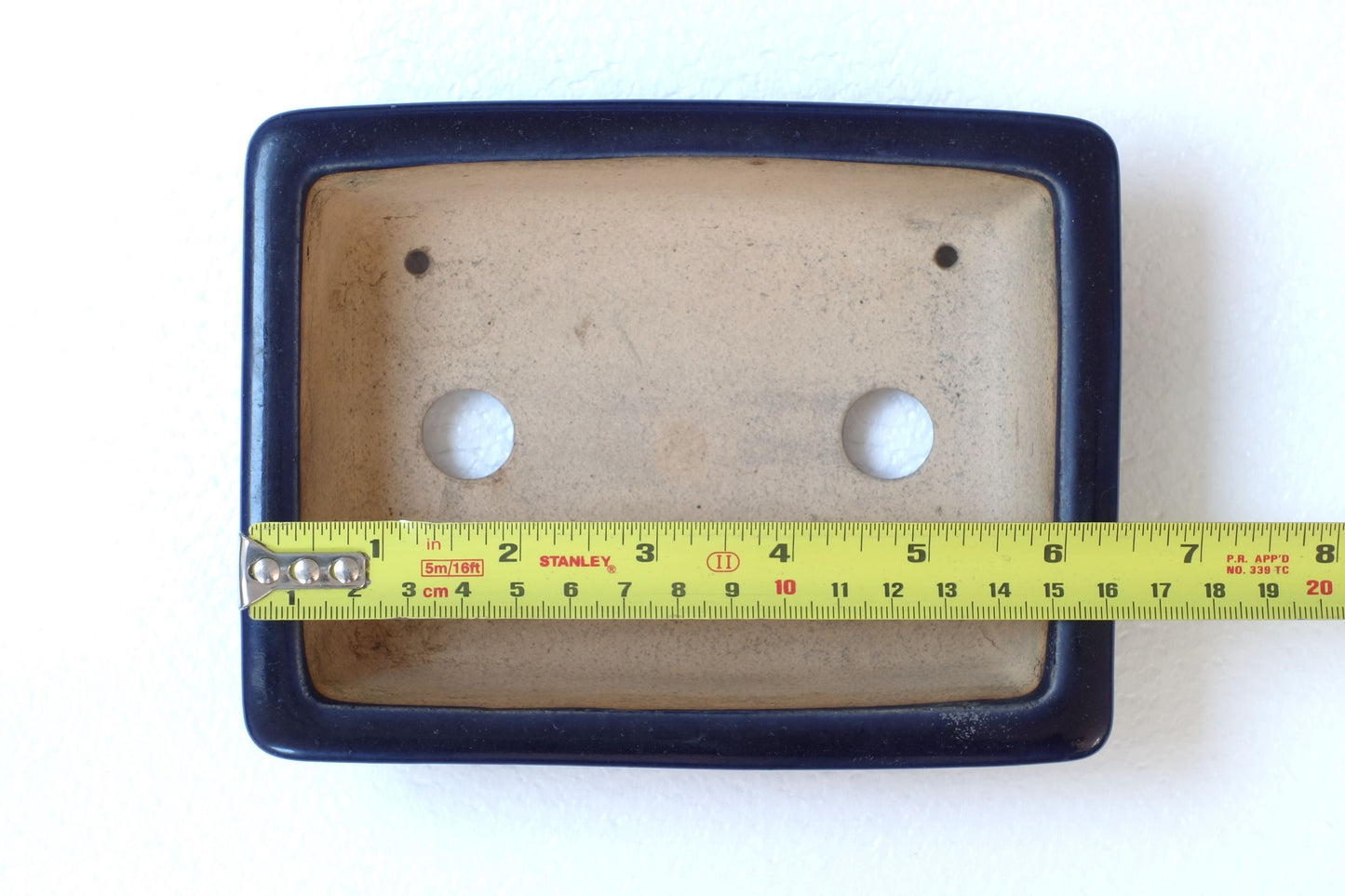 Bonsai Pot - Kinbon Commission 6½in (16cm) - Blue Rectangle