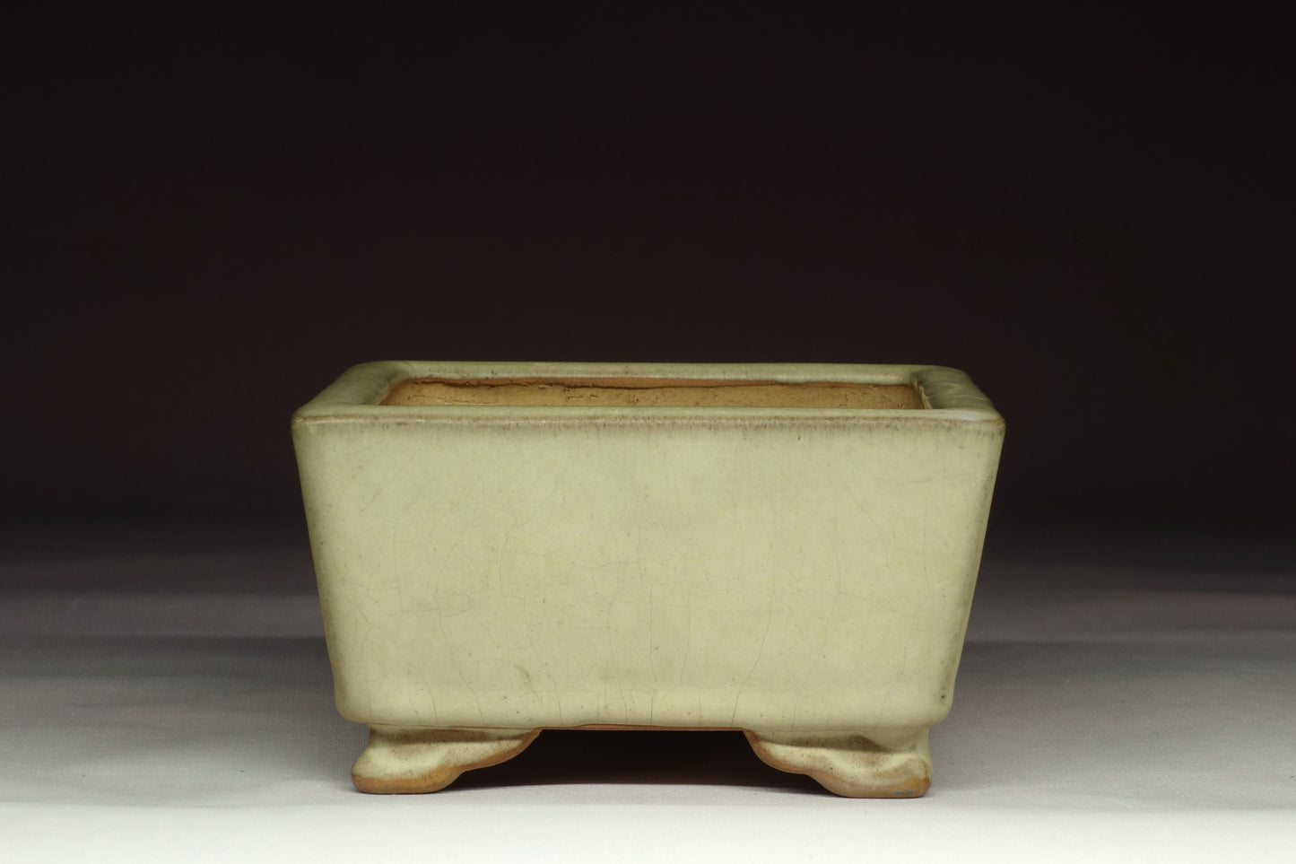 Bonsai Pot by Ikko (Tokoname) - 5¼in (13cm) - White Glazed Square