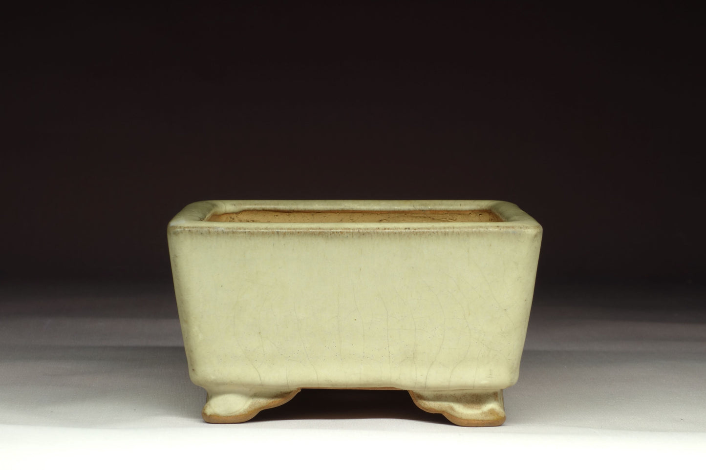 Bonsai Pot by Ikko (Tokoname) - 5¼in (13cm) - White Glazed Square