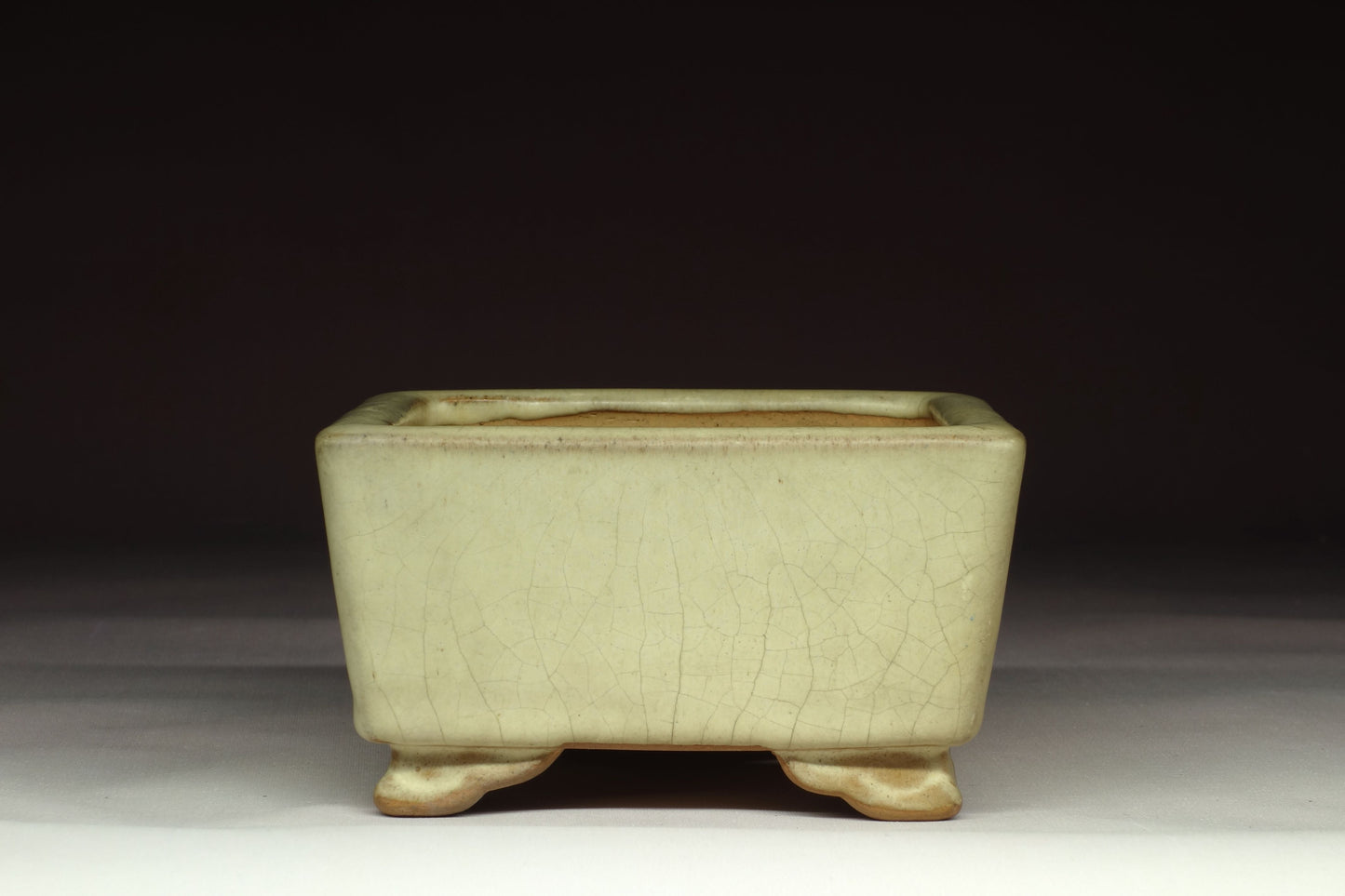 Bonsai Pot by Ikko (Tokoname) - 5¼in (13cm) - White Glazed Square