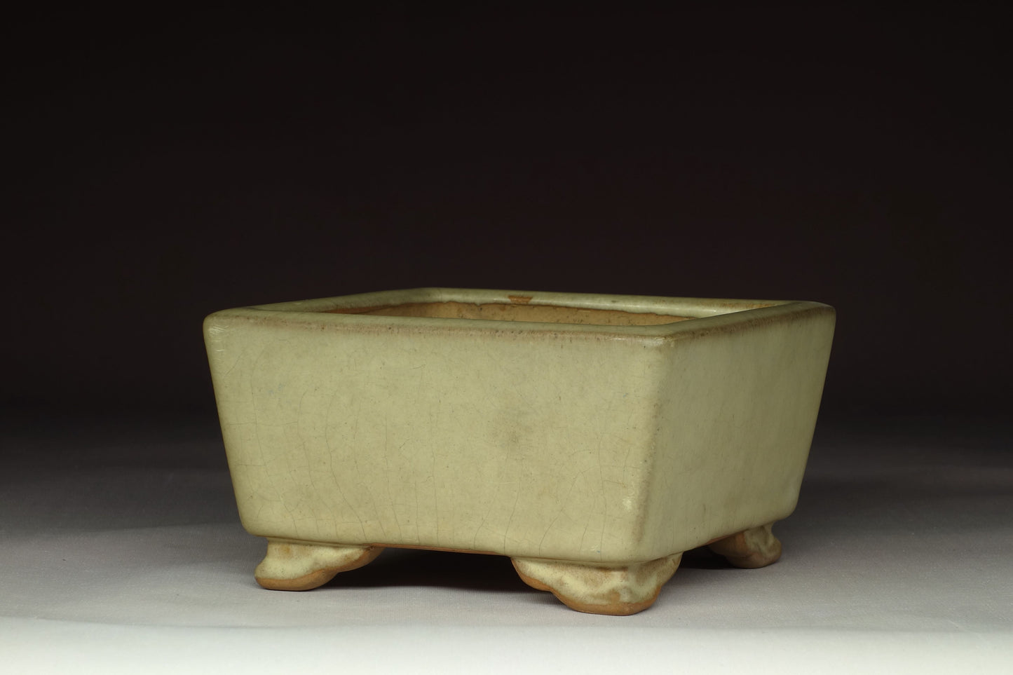 Bonsai Pot by Ikko (Tokoname) - 5¼in (13cm) - White Glazed Square