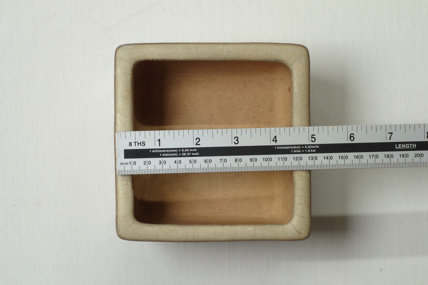 Bonsai Pot by Ikko (Tokoname) - 5¼in (13cm) - White Glazed Square