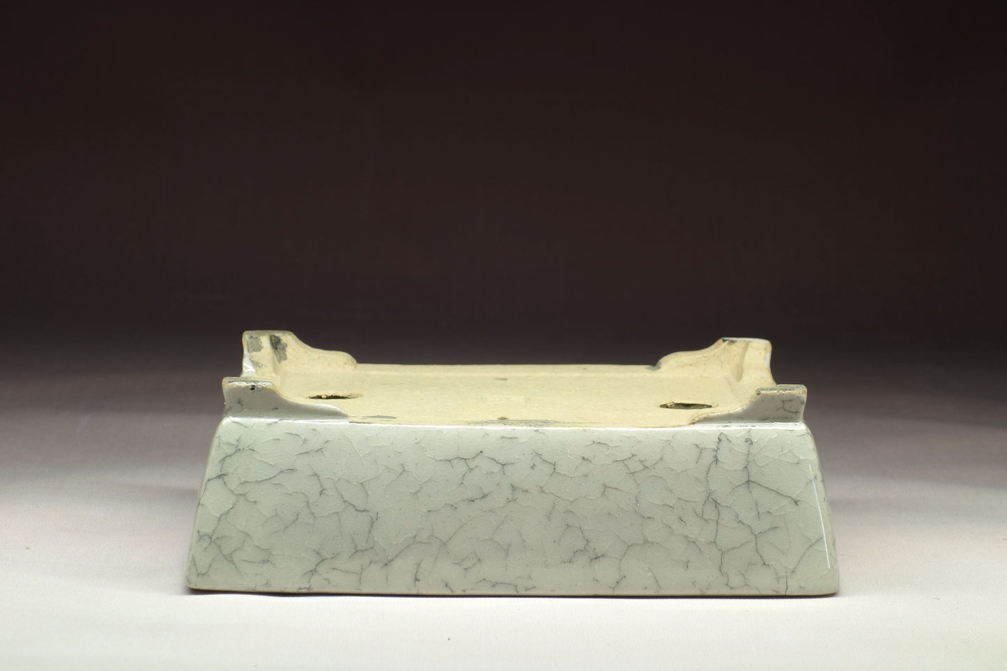 Bonsai Pot by Shibakatsu (Tokoname) - 6¼in (16cm) - Ice Crackle Rectangle