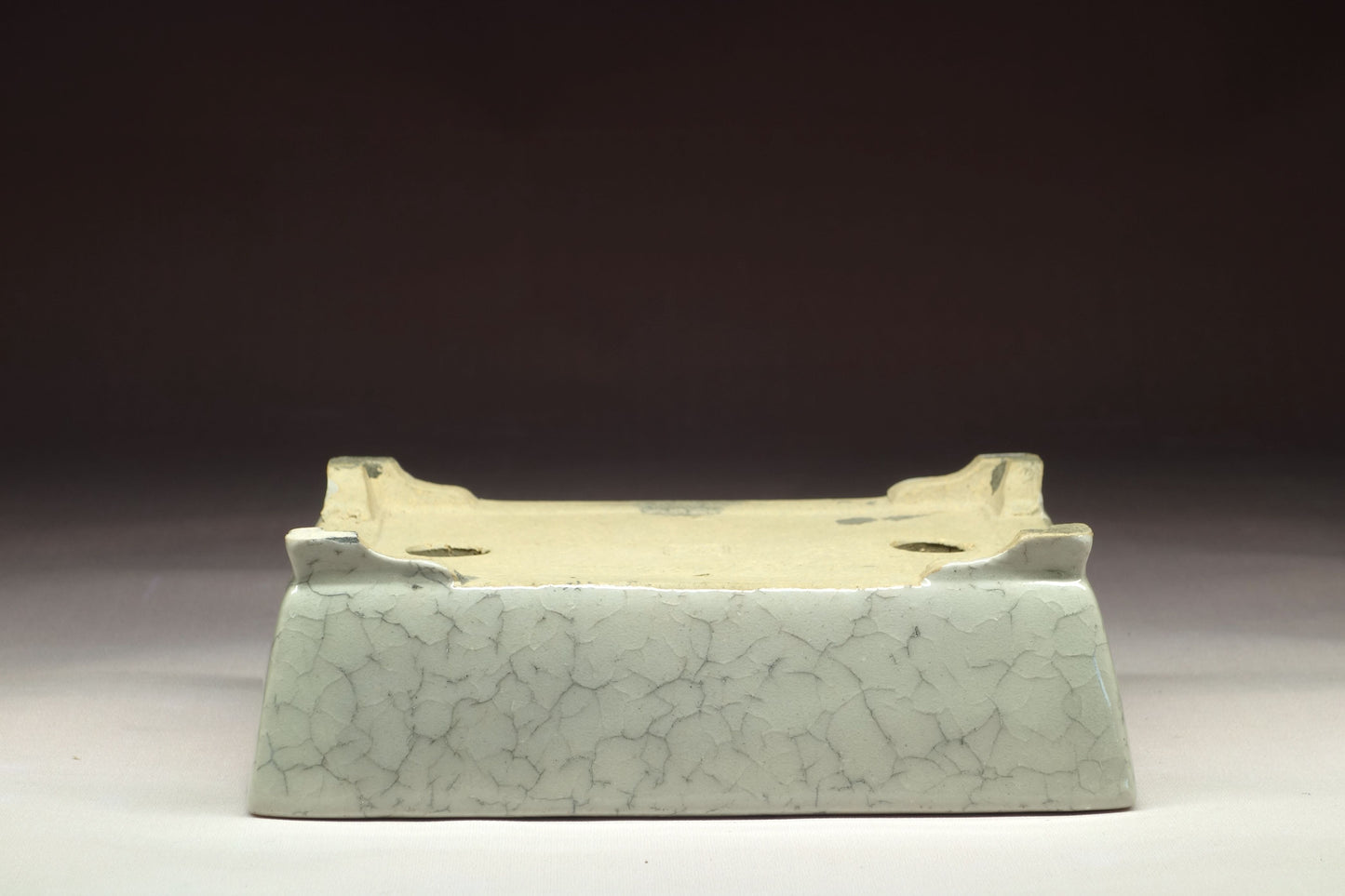 Bonsai Pot by Shibakatsu (Tokoname) - 6¼in (16cm) - Ice Crackle Rectangle