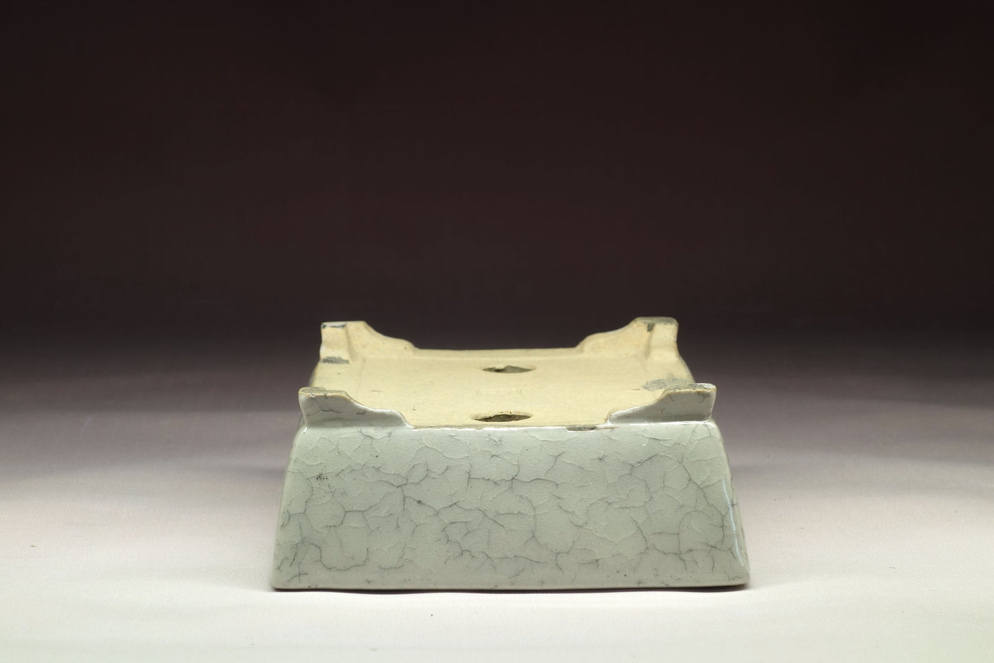 Bonsai Pot by Shibakatsu (Tokoname) - 6¼in (16cm) - Ice Crackle Rectangle