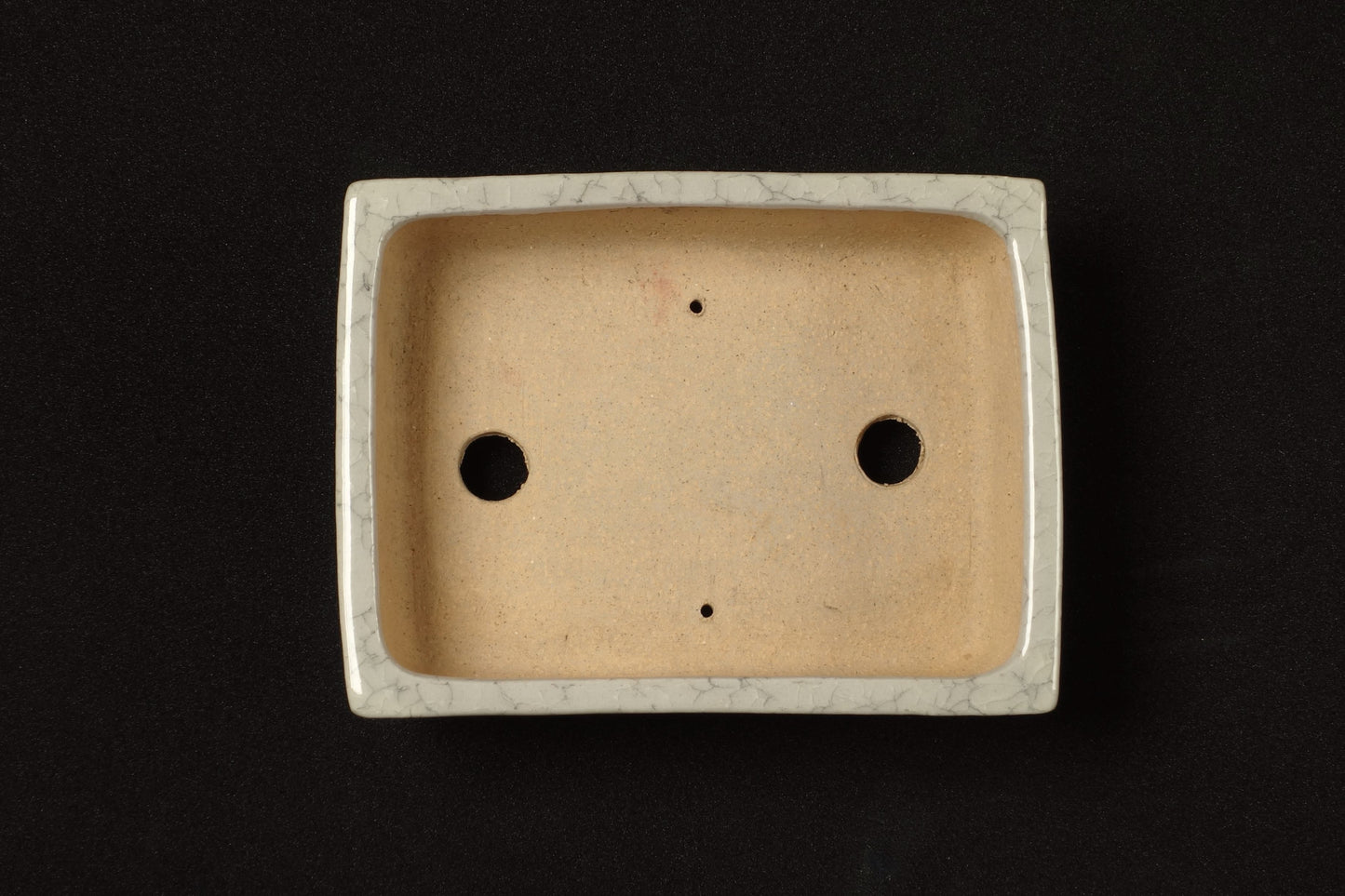 Bonsai Pot by Shibakatsu (Tokoname) - 6¼in (16cm) - Ice Crackle Rectangle