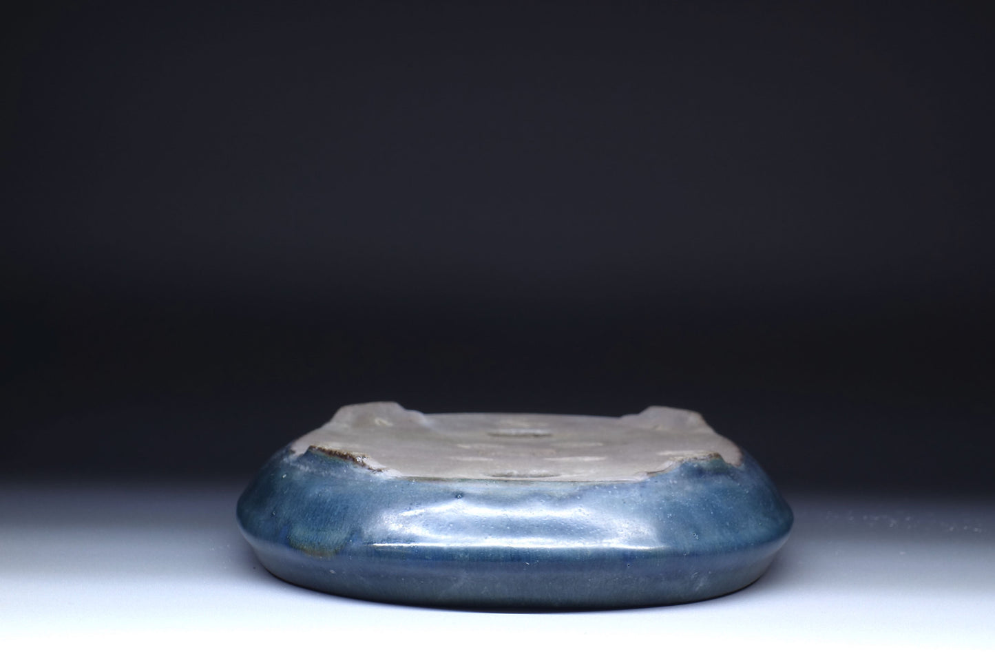 Japanese Bonsai Pot by Tosui - 9½ (24cm) Blue/Green Oval