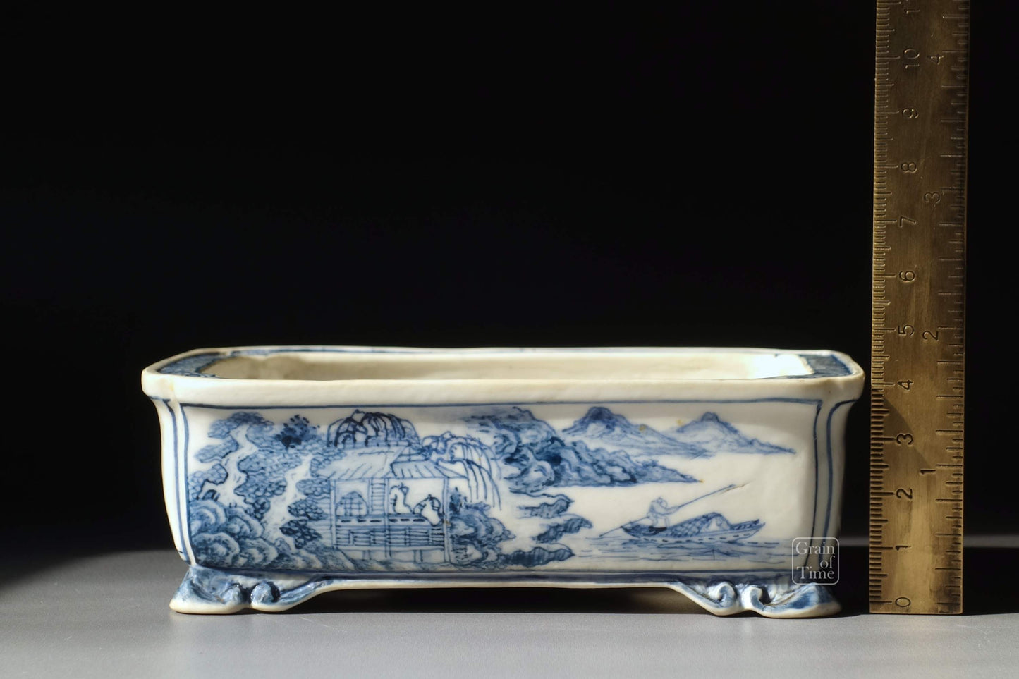 (24351) Joshu Katsuyama - Sometsuke Painted Rectangle - 5⅜ in (14cm)