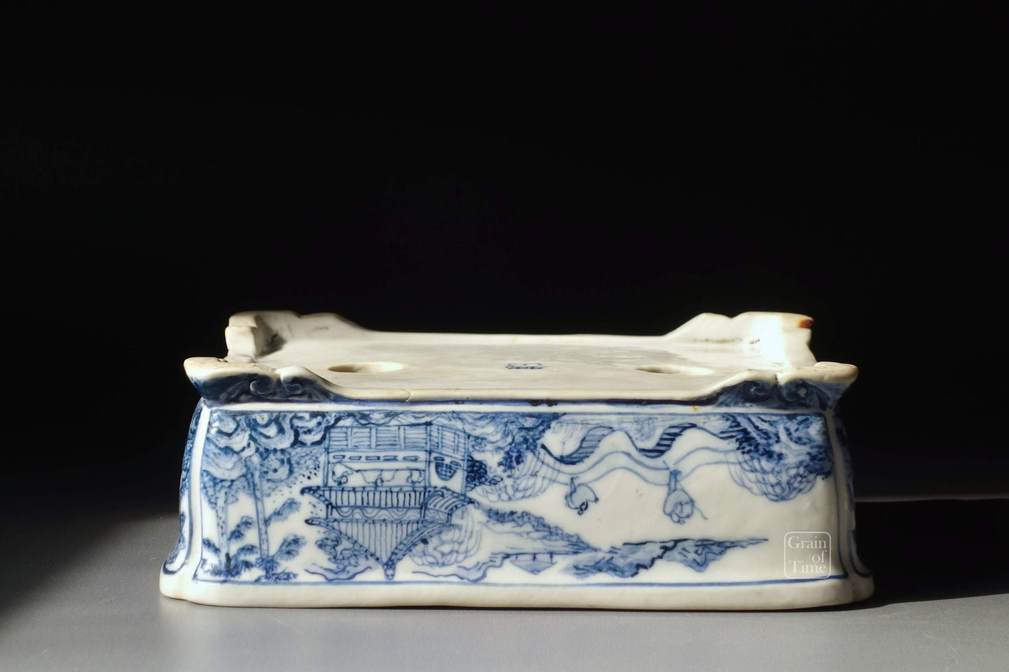 (24351) Joshu Katsuyama - Sometsuke Painted Rectangle - 5⅜ in (14cm)