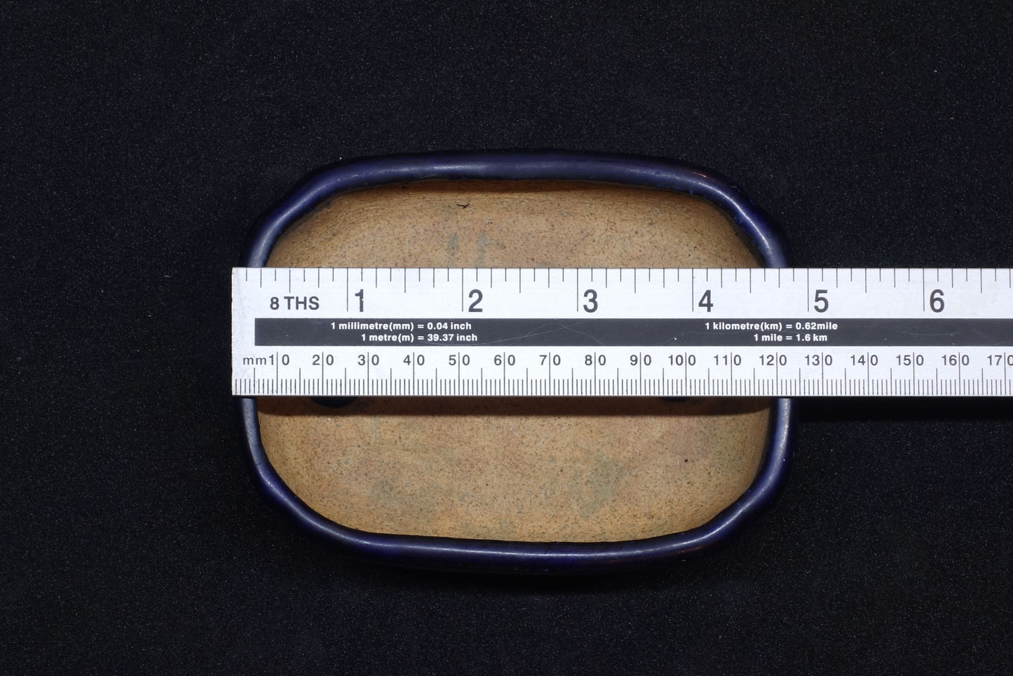 Bonsai Pot by Hattori (Tokoname) - 5in (12cm) Blue Rounded Rectangle