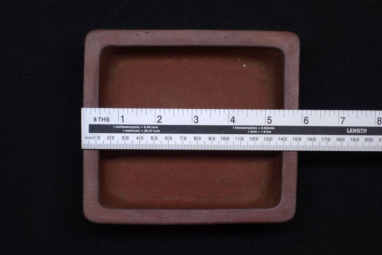 Unglazed Vermillion Clay Rectangle by Ikkou (Tokoname) - 6in (15cm)