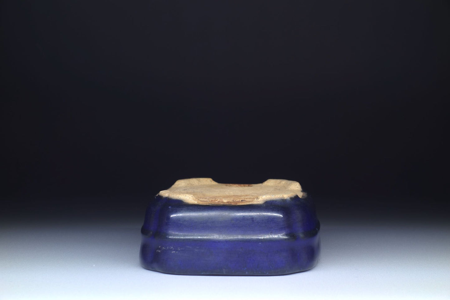 Bonsai Pot by Hattori (Tokoname) - 5in (12cm) Blue Rounded Rectangle