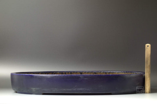 24481: Aiba Koyo (Tokoname) - Ruri Blue Oval -19⅛ in (48cm)