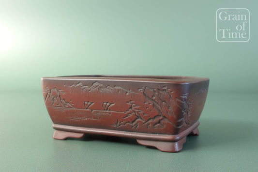 Bigei (Tokoname) Shohin Carved Rectangle - 4in (10cm)