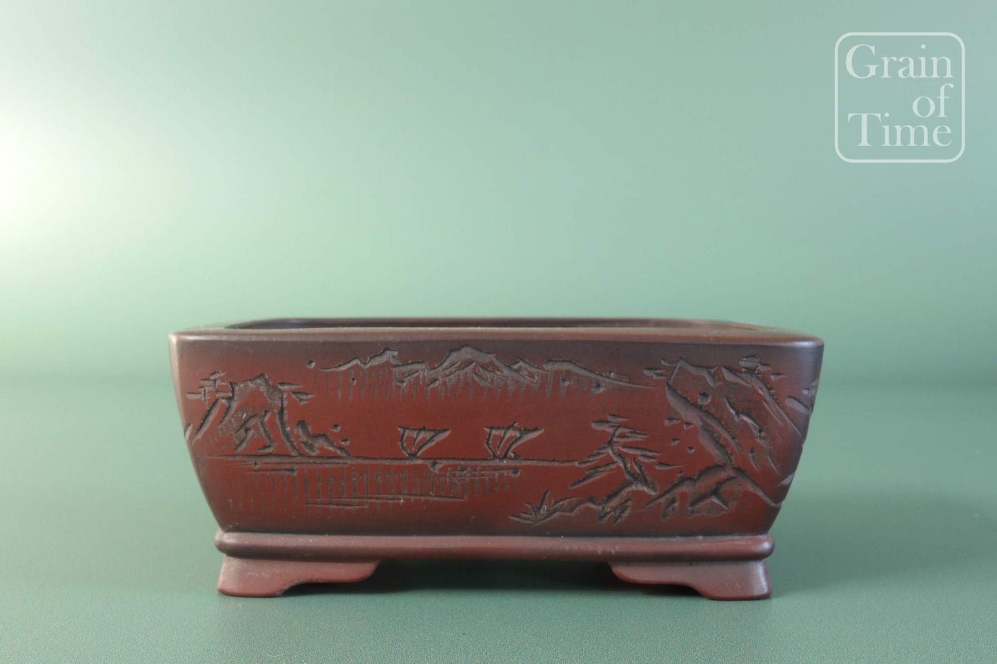 Bigei (Tokoname) Shohin Carved Rectangle - 4in (10cm)