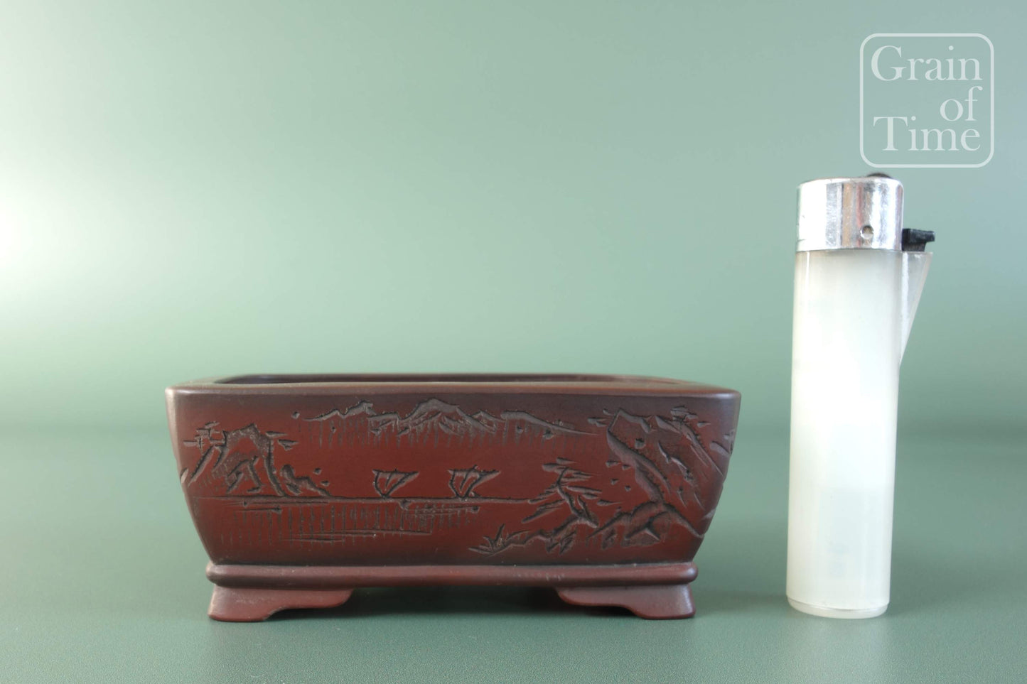 Bigei (Tokoname) Shohin Carved Rectangle - 4in (10cm)