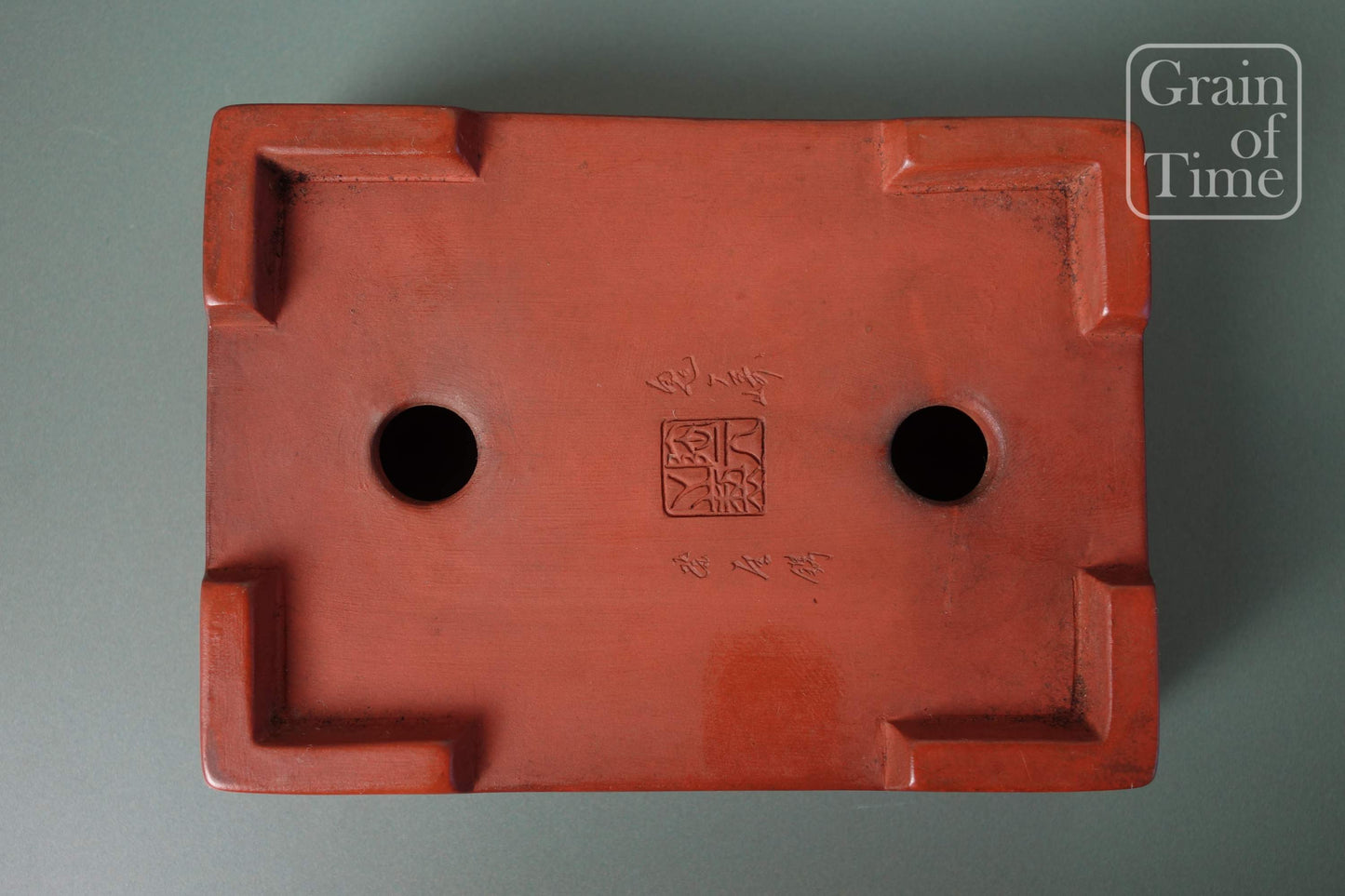 Togen (Tokoname) - Carved Unglazed Rectangle - 5in (13cm)