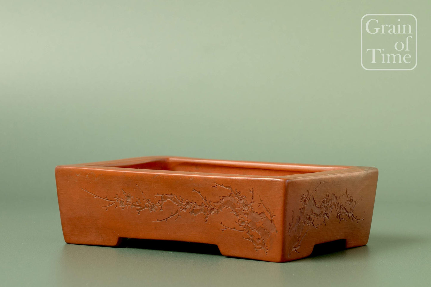 Togen (Tokoname) - Carved Unglazed Rectangle - 5in (13cm)