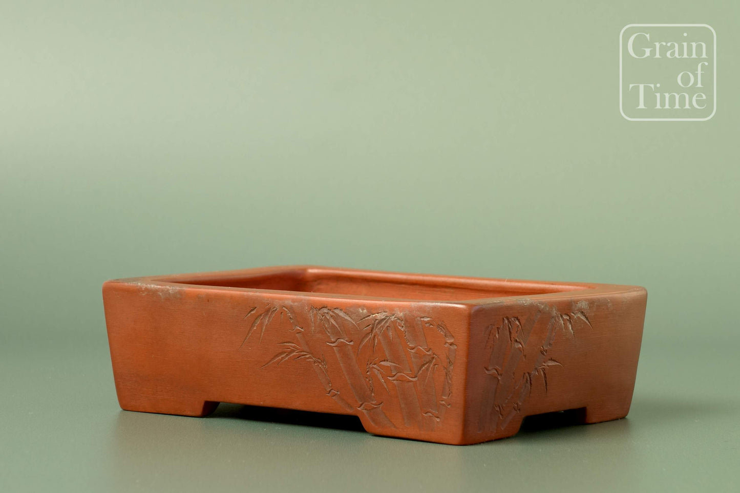 Togen (Tokoname) - Carved Unglazed Rectangle - 5in (13cm)