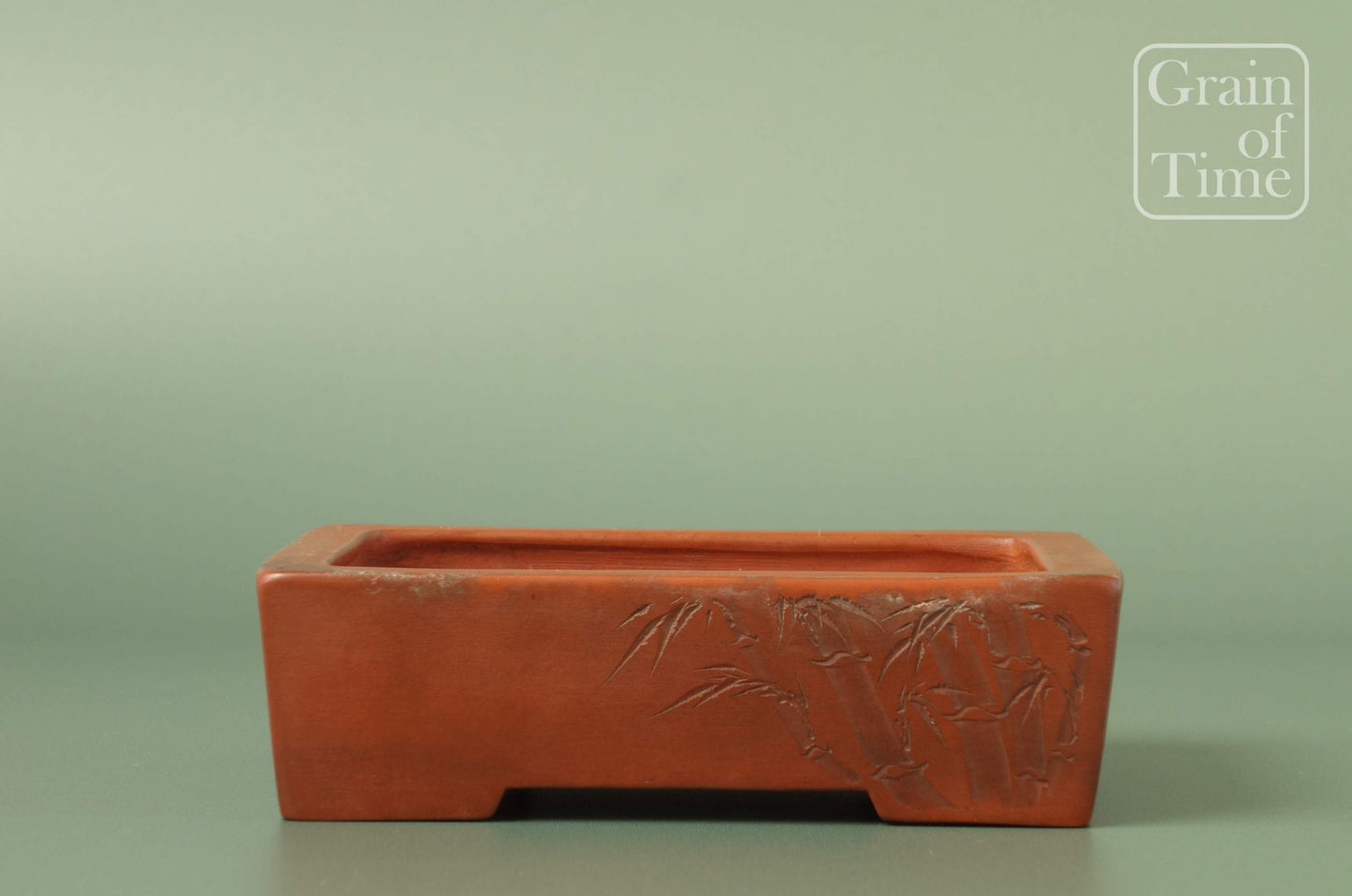 Togen (Tokoname) - Carved Unglazed Rectangle - 5in (13cm)