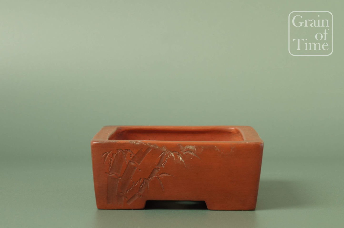 Togen (Tokoname) - Carved Unglazed Rectangle - 5in (13cm)