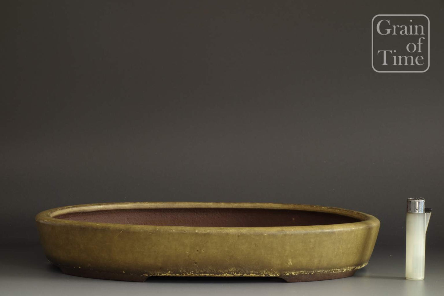 Yamaaki (Tokoname) Yellow Glazed Oval w/Patina - 13⅝ in (35cm)